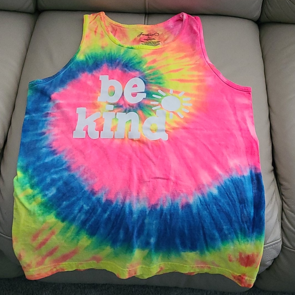 Be Kind Tie Dye tank unisex Small
